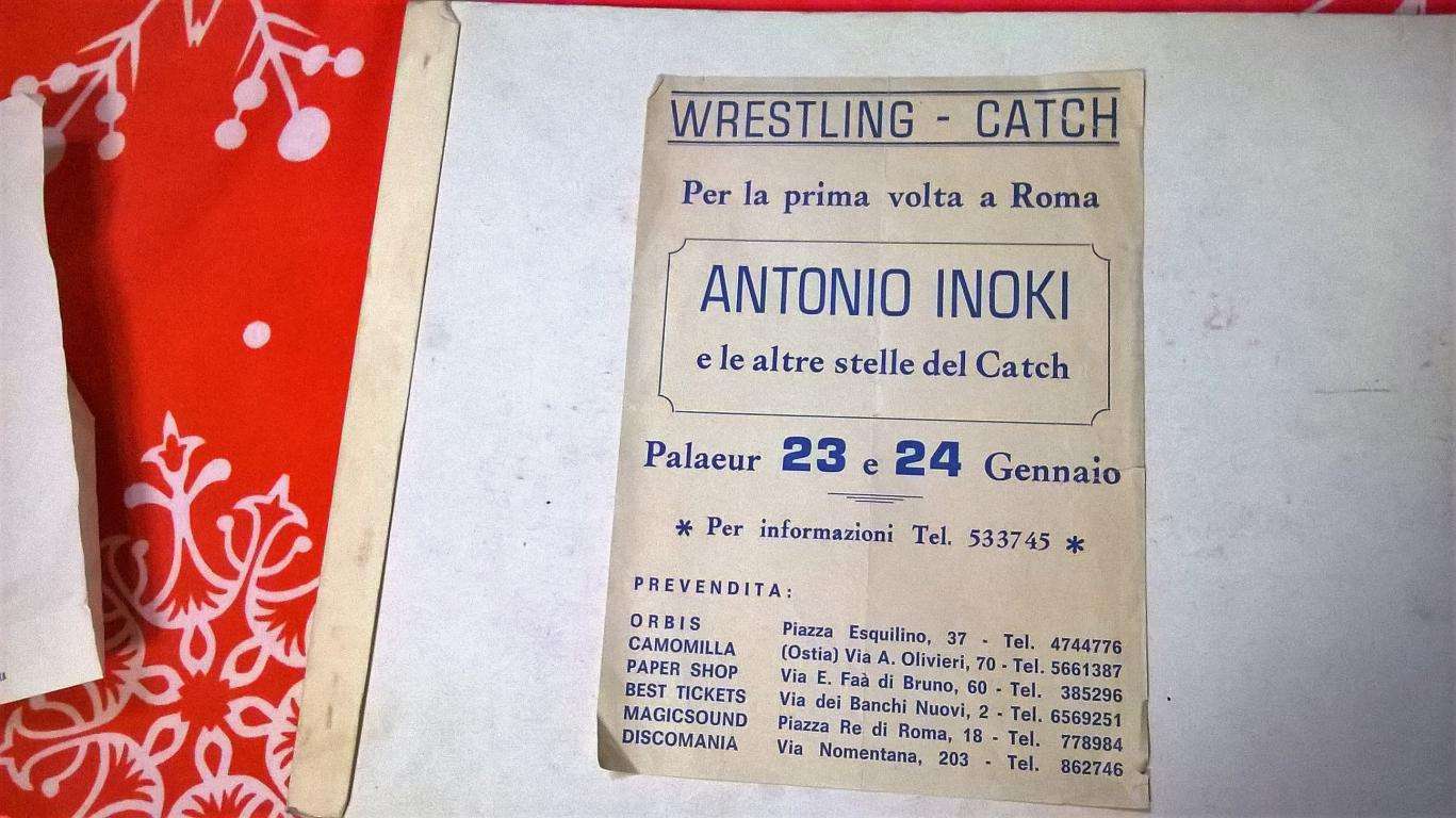 Cartaria Antonio Inoki a Roma Palaeur 23 e 24 Gennaio 1988 